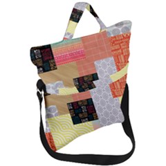 Tribal Mosaic Print Fold Over Handle Tote Bag by designsbymallika