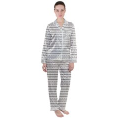 Mixed Gray Striped Ethnic Seamless Pattern Satin Long Sleeve Pajamas Set by dflcprintsclothing