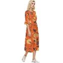 Folk flowers pattern  Double Cuff Midi Dress View3