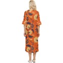 Folk flowers pattern  Double Cuff Midi Dress View4