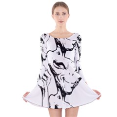 Paul Alien Long Sleeve Velvet Skater Dress by KenArtShop