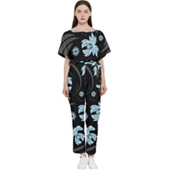 Folk Flowers Pattern Batwing Lightweight Jumpsuit by Eskimos