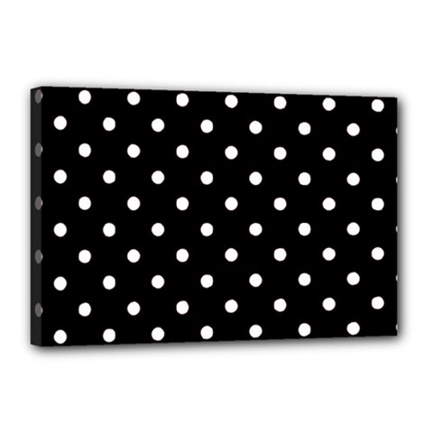 1950 Black White Dots Canvas 18  X 12  (stretched) by SomethingForEveryone