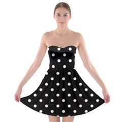 1950 Black White Dots Strapless Bra Top Dress by SomethingForEveryone