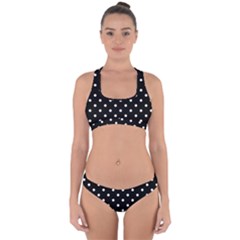 1950 Black White Dots Cross Back Hipster Bikini Set by SomethingForEveryone