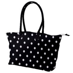 1950 Black White Dots Canvas Shoulder Bag by SomethingForEveryone