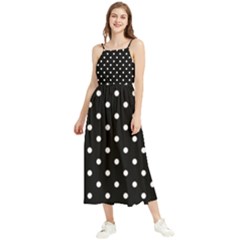 1950 Black White Dots Boho Sleeveless Summer Dress by SomethingForEveryone