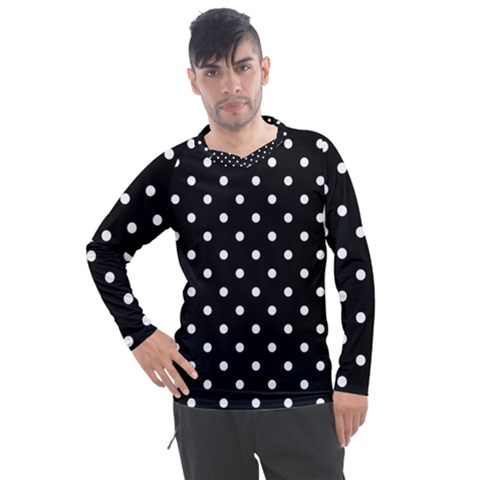 1950 Black White Dots Men s Pique Long Sleeve Tee by SomethingForEveryone