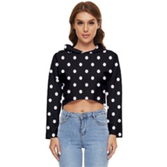 1950 Black White Dots Women s Lightweight Cropped Hoodie by SomethingForEveryone