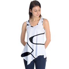 Black And White Abstract Linear Decorative Art Sleeveless Tunic by dflcprintsclothing