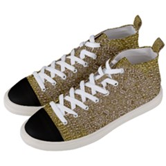 Pearls With A Beautiful Luster And A Star Of Pearls Men s Mid-top Canvas Sneakers by pepitasart