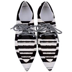 Bandes Abstrait Blanc/noir Pointed Oxford Shoes by kcreatif