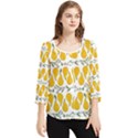 Juicy Yellow Pear Chiffon Quarter Sleeve Blouse View1