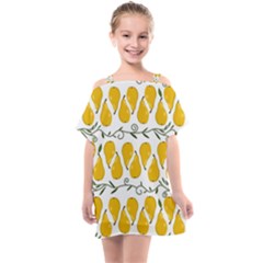 Juicy Yellow Pear Kids  One Piece Chiffon Dress by SychEva