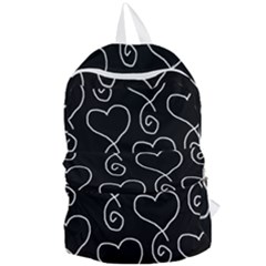 White Outlined Hearts Foldable Lightweight Backpack by SomethingForEveryone