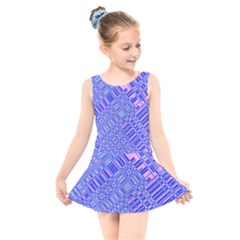 Root Humanity Barcode Purple Pink And Galuboi Kids  Skater Dress Swimsuit by WetdryvacsLair