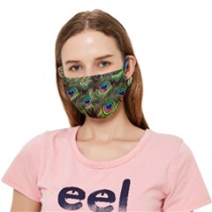 Peacock-feathers-plumage-pattern Crease Cloth Face Mask (adult) by Sapixe