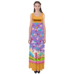 Cg-018 Empire Waist Maxi Dress by flowerland