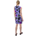 Purple Flower On Lilac Sleeveless Shirt Dress View2