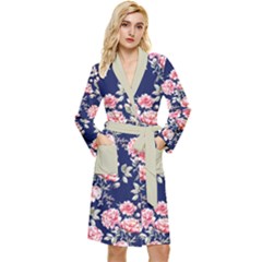 Cb-014 Long Sleeve Velour Robe by flowerland