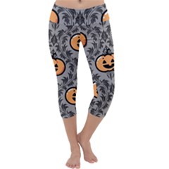 Pumpkin Pattern Capri Yoga Leggings by NerdySparkleGoth