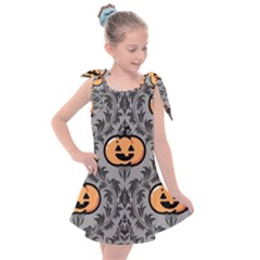 Pumpkin Pattern Kids  Tie Up Tunic Dress by NerdySparkleGoth