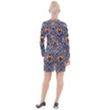 Pumpkin Pattern Button Long Sleeve Dress View2