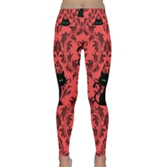 Cat Pattern Lightweight Velour Classic Yoga Leggings by NerdySparkleGoth