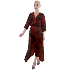 Autumn Quarter Sleeve Wrap Front Maxi Dress by kiernankallan