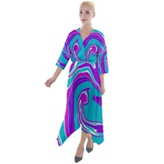 Icing Quarter Sleeve Wrap Front Maxi Dress by kiernankallan