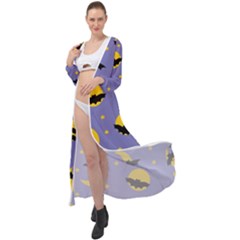 Bats With Yellow Moon Maxi Chiffon Beach Wrap by SychEva