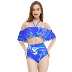  Blue Blue Sea Halter Flowy Bikini Set  by kiernankallan