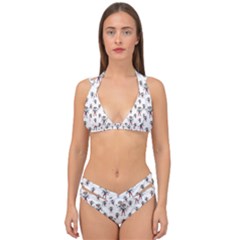 Sketchy Style Scarecrow Drawing Motif Pattern Double Strap Halter Bikini Set by dflcprintsclothing