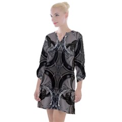 Lunar Phases Open Neck Shift Dress by MRNStudios