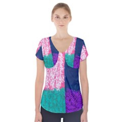 Mix Tape Short Sleeve Front Detail Top by kiernankallan