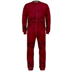 Black Splashes On Red Background Onepiece Jumpsuit (men)  by SychEva