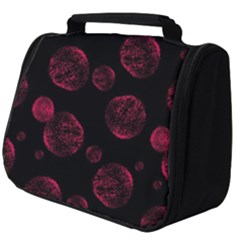 Red Sponge Prints On Black Background Full Print Travel Pouch (big) by SychEva