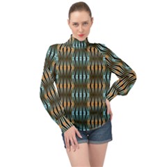 Digital Springs High Neck Long Sleeve Chiffon Top by Sparkle