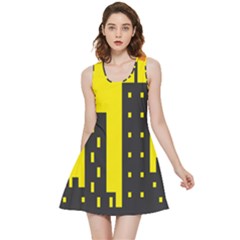 Skyline-city-building-sunset Inside Out Reversible Sleeveless Dress by Sudhe