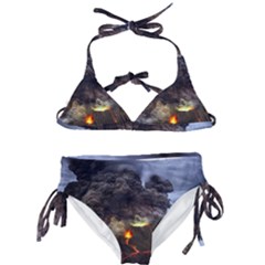 Landscape-volcano-eruption-lava Kids  Classic Bikini Set by Sudhe