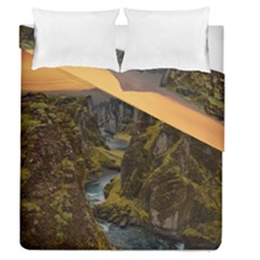 Landscape-cannon-river-mountain Duvet Cover Double Side (queen Size) by Sudhe