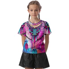 Owl Dreamcatcher Kids  Front Cut Tee by Sudhe