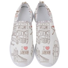 London-paris-drawing-vector-london-comics Men s Slip On Sneakers by Sudhe