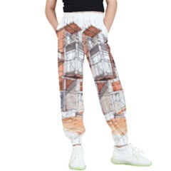 Rag-flats-onion-flats-llc-architecture-drawing Graffiti-architecture Kids  Elastic Waist Pants by Sudhe