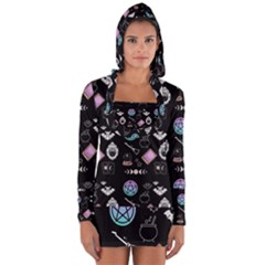 Pastel Goth Witch Long Sleeve Hooded T-shirt by NerdySparkleGoth