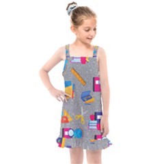 80s And 90s School Pattern Kids  Overall Dress by NerdySparkleGoth