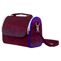 Red Splashes On Purple Background Satchel Shoulder Bag by SychEva