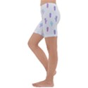 Purple And Blue Cacti Kids  Lightweight Velour Capri Yoga Leggings View2