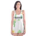 Green Cacti With Sun Skater Dress Swimsuit View1