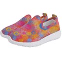 Multicolored Splashes And Watercolor Circles On A Dark Background Kids  Slip On Sneakers View2